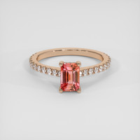 1.13 Ct. Padparadscha Sapphire Ring, 14K Rose Gold 1