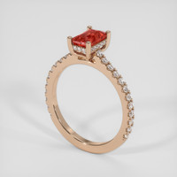 1.13 Ct. Padparadscha Sapphire Ring, 14K Rose Gold 2
