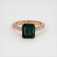 4.46 Ct. Bluish Green Sapphire Ring, 14K Rose Gold 1