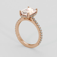3.92 Ct. Padparadscha Sapphire Ring, 14K Rose Gold 2