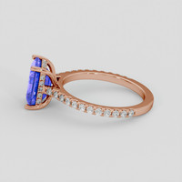 2.52 Ct. Violetish Blue Tanzanite Ring, 18K Rose Gold 4