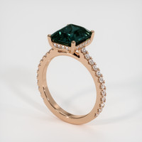4.46 Ct. Bluish Green Sapphire Ring, 18K Rose Gold 2