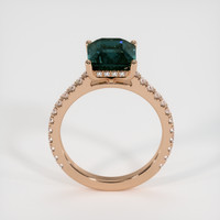 4.46 Ct. Bluish Green Sapphire Ring, 18K Rose Gold 3