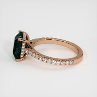 4.46 Ct. Bluish Green Sapphire Ring, 18K Rose Gold 4