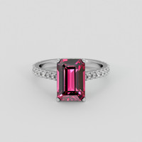 3.39 Ct. Reddish Pink Garnet Ring, 14K White Gold 1