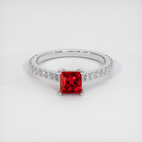 1.00 Ct. Ruby Ring, 14K White Gold 1