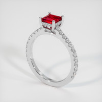 1.00 Ct. Ruby Ring, 14K White Gold 2