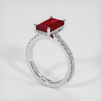 2.06 Ct. Ruby Ring, 14K White Gold 2