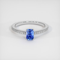0.69 Ct. Blue Sapphire Ring, 14K White Gold 1