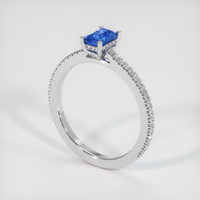 0.69 Ct. Blue Sapphire Ring, 14K White Gold 2