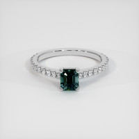 0.74 Ct. Sapphire Ring, 14K White Gold 1