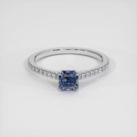 0.98 Ct. Blue Sapphire Ring, 14K White Gold 1
