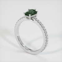 1.02 Ct. Green Sapphire Ring, 14K White Gold 2