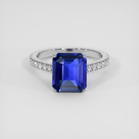 5.06 Ct. Blue Sapphire Ring, 18K White Gold 1