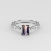 1.27 Ct. Bi Color Sapphire Ring, 18K White Gold 1