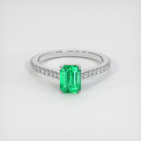 1.56 Ct. Emerald Ring, 18K White Gold 1