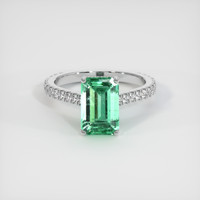 2.43 Ct. Emerald Ring, 18K White Gold 1