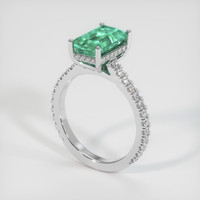 2.43 Ct. Emerald Ring, 18K White Gold 2
