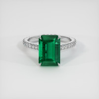 3.46 Ct. Emerald Ring, 18K White Gold 1