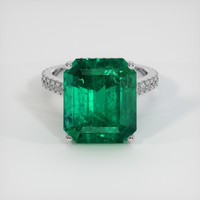 11.37 Ct. Emerald Ring, 18K White Gold 1