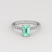 1.11 Ct. Emerald Ring, 18K White Gold 1