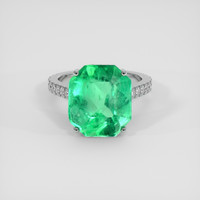 6.18 Ct. Emerald Ring, 18K White Gold 1