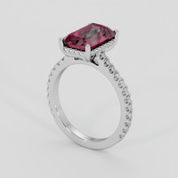 3.39 Ct. Reddish Pink Garnet Ring, 18K White Gold 2