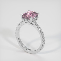 3.06 Ct. Purplish Pink Sapphire Ring, 18K White Gold 2