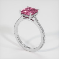 3.37 Ct. Pink Sapphire Ring, 18K White Gold 2