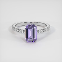 2.57 Ct. Purple Sapphire Ring, 18K White Gold 1