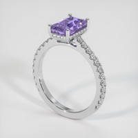 2.57 Ct. Purple Sapphire Ring, 18K White Gold 2