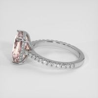 4.16 Ct. Peach Sapphire Ring, 18K White Gold 4
