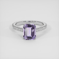 2.75 Ct. Purple Sapphire Ring, 18K White Gold 1