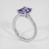 2.75 Ct. Purple Sapphire Ring, 18K White Gold 2