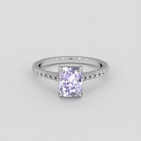 2.07 Ct. Purple Sapphire Ring, 18K White Gold 1