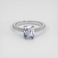 1.62 Ct. Grey Sapphire Ring, 18K White Gold 1