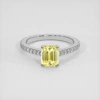 2.06 Ct. Yellow Sapphire Ring, 18K White Gold 1