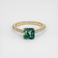 3.05 Ct. Bluish Green Sapphire Ring, 10K Yellow Gold 1