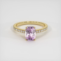 3.57 Ct. Purplish Pink Sapphire Ring, 14K Yellow Gold 1