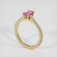 1.01 Ct. Pink Sapphire Ring, 14K Yellow Gold 2