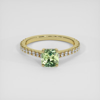 1.18 Ct. Green Sapphire Ring, 14K Yellow Gold 1