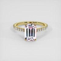 3.43 Ct. Peach Sapphire Ring, 14K Yellow Gold 1