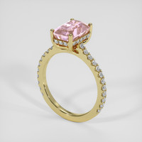 3.43 Ct. Peach Sapphire Ring, 14K Yellow Gold 2