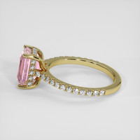 3.43 Ct. Peach Sapphire Ring, 14K Yellow Gold 4