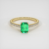 1.28 Ct. Emerald Ring, 18K Yellow Gold 1