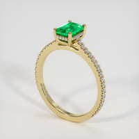 1.28 Ct. Emerald Ring, 18K Yellow Gold 2