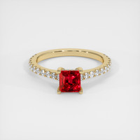 1.00 Ct. Ruby Ring, 18K Yellow Gold 1