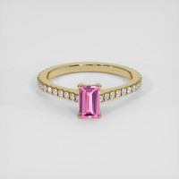 1.01 Ct. Pink Sapphire Ring, 18K Yellow Gold 1