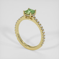 1.18 Ct. Green Sapphire Ring, 18K Yellow Gold 2
