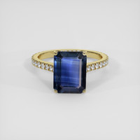 3.86 Ct. Blue Sapphire Ring, 18K Yellow Gold 1